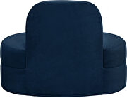 Kidney-shaped lounge style navy velvet chair by Meridian additional picture 5
