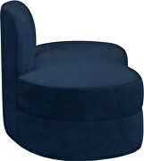 Kidney-shaped lounge style navy velvet loveseat by Meridian additional picture 4
