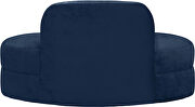 Kidney-shaped lounge style navy velvet loveseat by Meridian additional picture 5