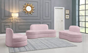 Kidney-shaped lounge style pink velvet sofa by Meridian additional picture 2