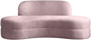 Kidney-shaped lounge style pink velvet sofa by Meridian additional picture 4
