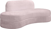 Kidney-shaped lounge style pink velvet sofa by Meridian additional picture 7