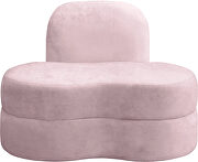 Kidney-shaped lounge style pink velvet chair by Meridian additional picture 3