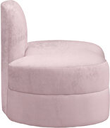 Kidney-shaped lounge style pink velvet chair by Meridian additional picture 4
