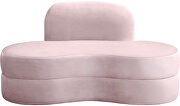 Kidney-shaped lounge style pink velvet loveseat by Meridian additional picture 3