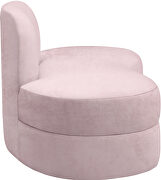 Kidney-shaped lounge style pink velvet loveseat by Meridian additional picture 4