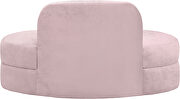 Kidney-shaped lounge style pink velvet loveseat by Meridian additional picture 5