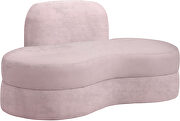 Kidney-shaped lounge style pink velvet loveseat by Meridian additional picture 6
