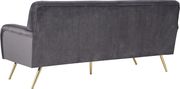 Gray velvet contemporary sofa w/ golden legs by Meridian additional picture 5
