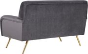 Gray velvet contemporary sofa w/ golden legs by Meridian additional picture 7