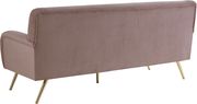 Pink velvet contemporary sofa w/ golden legs by Meridian additional picture 5