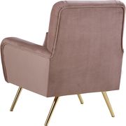Pink velvet contemporary chair w/ golden legs by Meridian additional picture 2