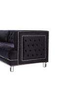Contemporary style tufted black velvet fabric sofa by Meridian additional picture 4