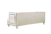 Contemporary style tufted cream velvet fabric sofa by Meridian additional picture 3