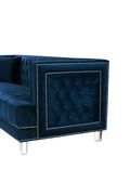 Contemporary style tufted navy velvet fabric sofa by Meridian additional picture 4