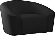 Rounded velvet design contemporary chair by Meridian additional picture 2
