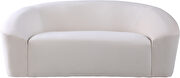 Rounded velvet design contemporary loveseat by Meridian additional picture 3