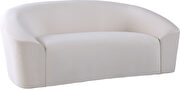Rounded velvet design contemporary loveseat by Meridian additional picture 4