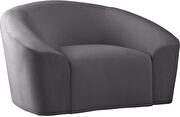 Rounded velvet design contemporary sofa by Meridian additional picture 3