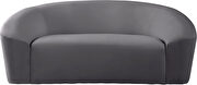 Rounded velvet design contemporary sofa by Meridian additional picture 4