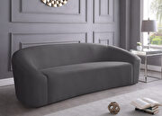 Rounded velvet design contemporary sofa by Meridian additional picture 6