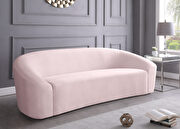 Rounded velvet design contemporary sofa by Meridian additional picture 3