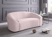 Rounded velvet design contemporary sofa by Meridian additional picture 7