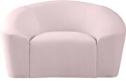 Rounded velvet design contemporary chair by Meridian additional picture 5