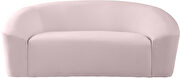 Rounded velvet design contemporary loveseat by Meridian additional picture 2