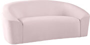 Rounded velvet design contemporary loveseat by Meridian additional picture 5