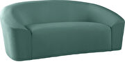 Rounded velvet design contemporary loveseat by Meridian additional picture 2