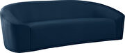 Rounded velvet design contemporary sofa by Meridian additional picture 2