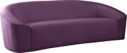 Rounded velvet design contemporary sofa by Meridian additional picture 2
