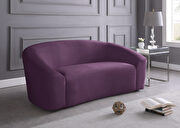 Rounded velvet design contemporary sofa by Meridian additional picture 5