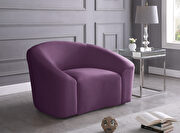 Rounded velvet design contemporary sofa by Meridian additional picture 6