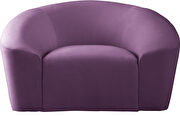 Rounded velvet design contemporary chair by Meridian additional picture 3