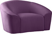 Rounded velvet design contemporary chair by Meridian additional picture 4