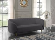 Gray velvet fabric contemporary design sofa by Meridian additional picture 11
