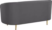 Gray velvet fabric contemporary design loveseat by Meridian additional picture 4