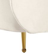 Cream velvet fabric contemporary design chair by Meridian additional picture 2