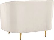 Cream velvet fabric contemporary design chair by Meridian additional picture 4