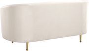 Cream velvet fabric contemporary design loveseat by Meridian additional picture 4