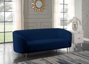 Navy velvet fabric contemporary design sofa by Meridian additional picture 9
