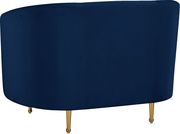 Navy velvet fabric contemporary design chair by Meridian additional picture 4