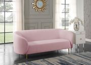 Pink velvet fabric contemporary design sofa by Meridian additional picture 11
