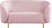 Pink velvet fabric contemporary design sofa by Meridian additional picture 3