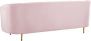 Pink velvet fabric contemporary design sofa by Meridian additional picture 6