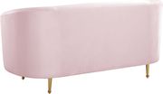 Pink velvet fabric contemporary design sofa by Meridian additional picture 8