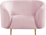 Pink velvet fabric contemporary design chair by Meridian additional picture 3