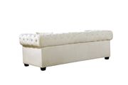 Modern cream fabric tufted back sofa w/ rolled arms by Meridian additional picture 3